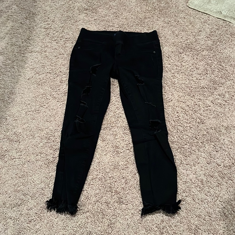 Old Navy Rockstar Distressed Black Jeans